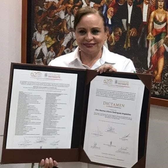 Norma Liliana Rodríguez Argüelles, Recibe Constancia que la Acredita como nueva Presidenta del SNTISSSTE