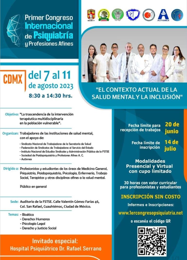 Crece Interés por Participar en el Primer Congreso Internacional de Psiquiatría